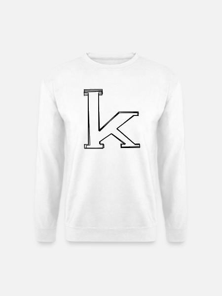 Kleinbuchstabe k handgezeichnet - Unisex Pullover - Weiß