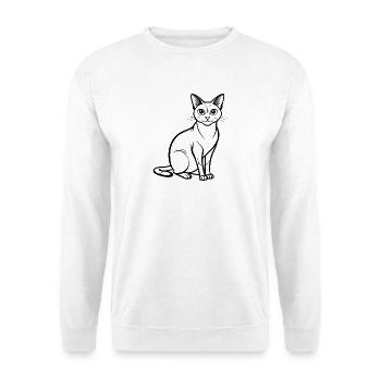 Siamkatze - Unisex Pullover - Weiß - Vorne - Alina (178cm) & Michal (187cm)