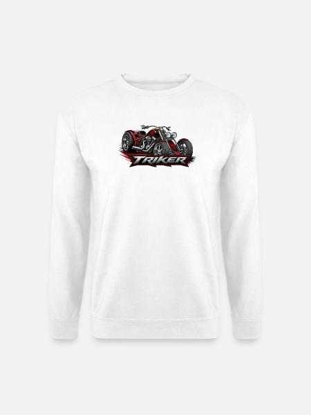 Cooles Triker Motorrad Dreirad Biker - Unisex Pullover - Weiß