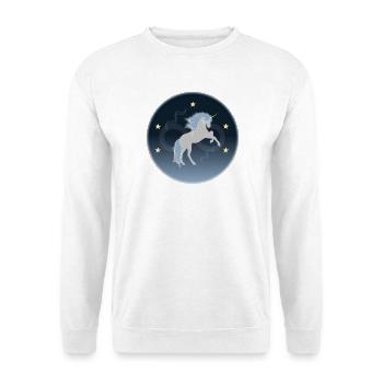 Einhorn - Kraft - Unisex Pullover - Weiß - Vorne - Alina (178cm) & Michal (187cm)
