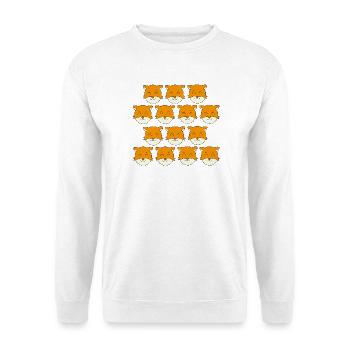 Süßes Fuchsgesicht - Unisex Pullover - Weiß - Vorne - Alina (178cm) & Michal (187cm)