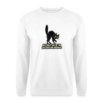 Alle Systeme nervös - Unisex Pullover - Weiß - Vorne - Alina (178cm) & Michal (187cm)