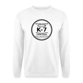 K-7 SELENE CREW – Selene Station | ORA/74 - Unisex Pullover - Weiß - Vorne - Alina (178cm) & Michal (187cm)