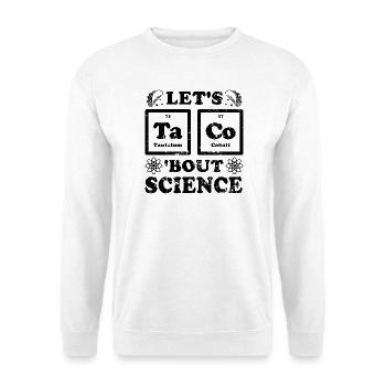  Physik, Biologie, Naturwissenschaften Mathe - Unisex Pullover - Weiß - Vorne - Alina (178cm) & Michal (187cm)