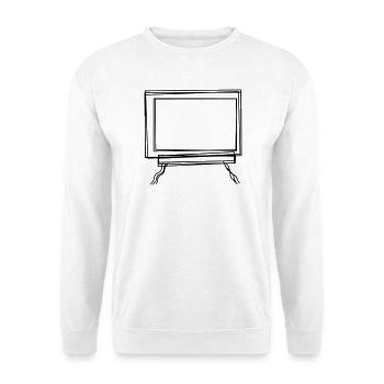Tafel handgezeichnet - Unisex Pullover - Weiß - Vorne - Alina (178cm) & Michal (187cm)
