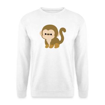 Eichhörnchenaffe - Unisex Pullover - Weiß - Vorne - Alina (178cm) & Michal (187cm)