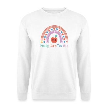 Pre K Teacher Ready Care You Are Kindergarten - Unisex Pullover - Weiß - Vorne - Alina (178cm) & Michal (187cm)