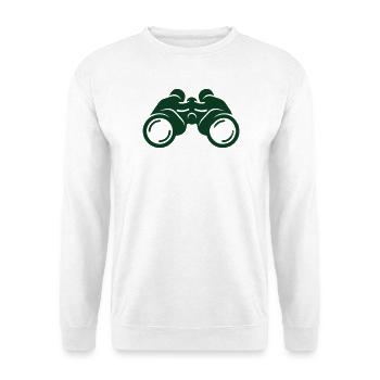 Fernglas Natur Silhouette - Unisex Pullover - Weiß - Vorne - Alina (178cm) & Michal (187cm)