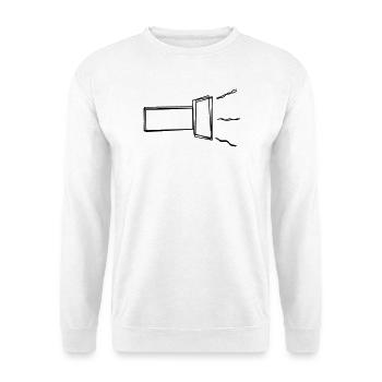 Taschenlampe handgezeichnet - Unisex Pullover - Weiß - Vorne - Alina (178cm) & Michal (187cm)