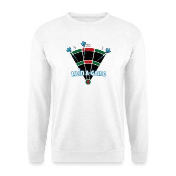 Mein A-Game - Unisex Pullover - Weiß - Vorne - Alina (178cm) & Michal (187cm)