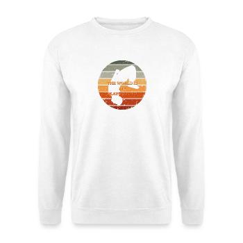 Die Welt ist mein Spielplatz - Unisex Pullover - Weiß - Vorne - Alina (178cm) & Michal (187cm)