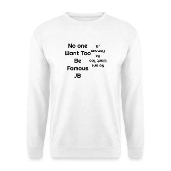 Be Famous Retro-Neon-Tippfehler - Unisex Pullover - Weiß - Vorne - Alina (178cm) & Michal (187cm)