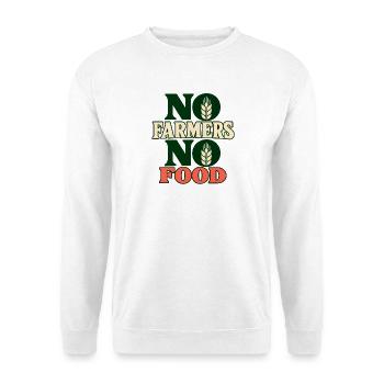No Farmers No Food Statement Tee - Unisex Pullover - Weiß - Vorne - Alina (178cm) & Michal (187cm)