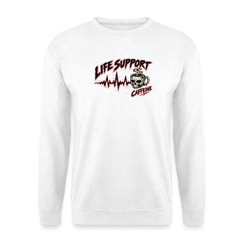 Life Support Skull Coffee Tee - Unisex Pullover - Weiß - Vorne - Alina (178cm) & Michal (187cm)