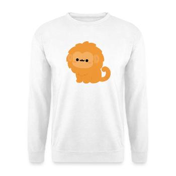 Goldener Löwe Tamarin-Affe - Unisex Pullover - Weiß - Vorne - Alina (178cm) & Michal (187cm)