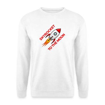 Raketenstart zum Mond - Unisex Pullover - Weiß - Vorne - Alina (178cm) & Michal (187cm)