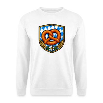Bayern Brezel - Unisex Pullover - Weiß - Vorne - Alina (178cm) & Michal (187cm)