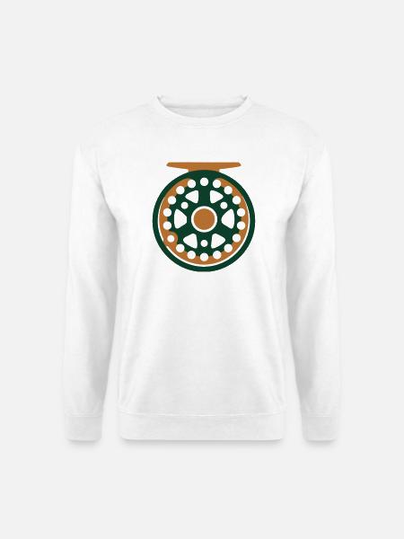 Fliegenrolle Angel Icon - Unisex Pullover - Weiß