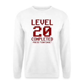 20. Geburtstag Geschenk Pixel - Unisex Pullover - Weiß - Vorne - Alina (178cm) & Michal (187cm)