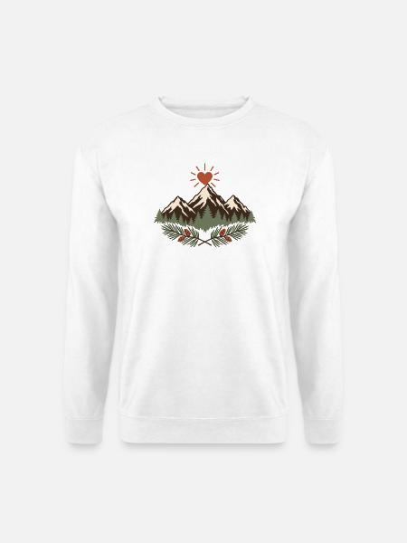 Kompass und Berge – Berge - Unisex Pullover - Weiß