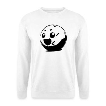 Cartoon Bowlingkugel - Unisex Pullover - Weiß - Vorne - Alina (178cm) & Michal (187cm)