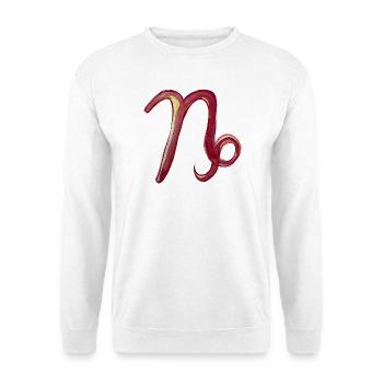 Crimson Letter N Aquarell - Unisex Pullover - Weiß - Vorne - Alina (178cm) & Michal (187cm)