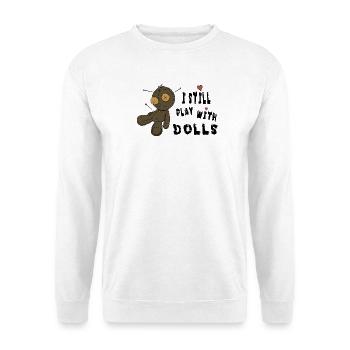 StichHerz Plüschpuppe mit Nadeln - Unisex Pullover - Weiß - Vorne - Alina (178cm) & Michal (187cm)