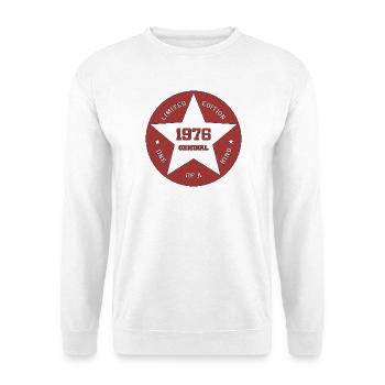 Jahrgang_1976_limited_edition - Unisex Pullover - Weiß - Vorne - Alina (178cm) & Michal (187cm)