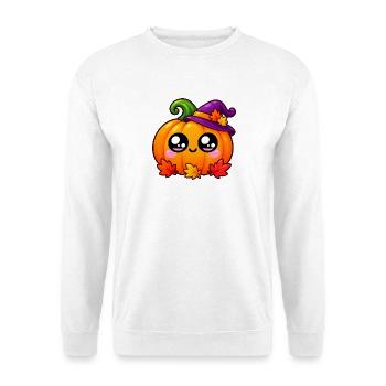 Kawaii Pumpkin Halloween-Hut - Unisex Pullover - Weiß - Vorne - Alina (178cm) & Michal (187cm)