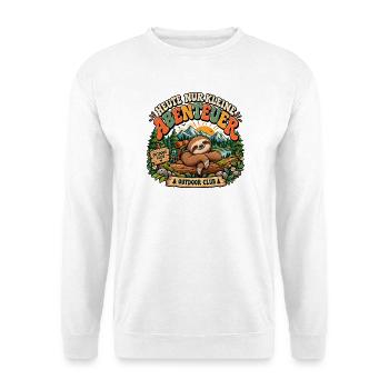 Heute nur kleine Abenteuer Faultier Outdoor Shirt - Unisex Pullover - Weiß - Vorne - Alina (178cm) & Michal (187cm)