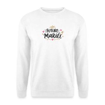 Fröhliche gekrönte Braut in spe. - Unisex Pullover - Weiß - Vorne - Alina (178cm) & Michal (187cm)