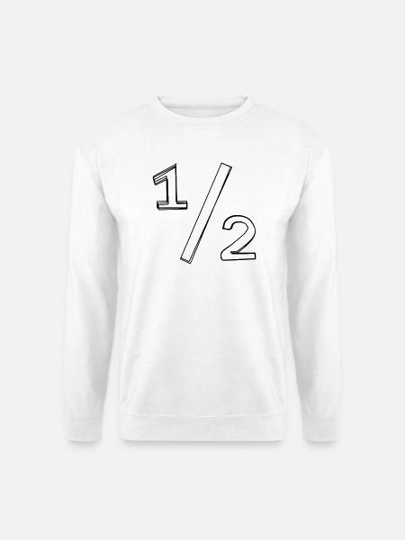 Bruchzahl ½ handgezeichnet - Unisex Pullover - Weiß