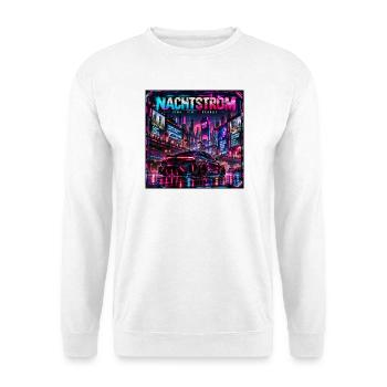 Nachtstrom Neonstadt - Unisex Pullover - Weiß - Vorne - Alina (178cm) & Michal (187cm)