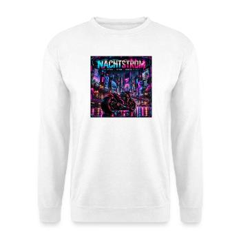 Nachtstrom Neonbike City - Unisex Pullover - Weiß - Vorne - Alina (178cm) & Michal (187cm)