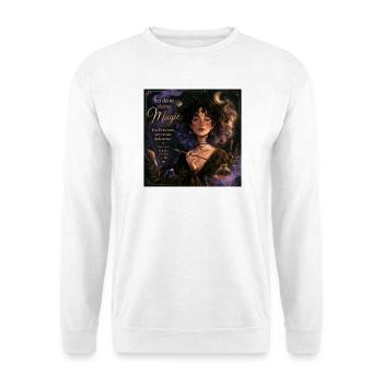 Sei deine eigene Magie – Mondin Portrait - Unisex Pullover - Weiß - Vorne - Alina (178cm) & Michal (187cm)