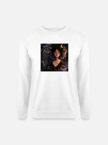 Sei deine eigene Magie – Mondin Portrait - Unisex Pullover - Weiß