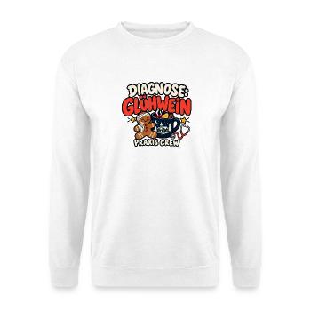 Praxis Weihnachtsfeier T Shirt - Unisex Pullover - Weiß - Vorne - Alina (178cm) & Michal (187cm)