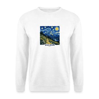 Wandern mit Gogh - Unisex Pullover - Weiß - Vorne - Alina (178cm) & Michal (187cm)