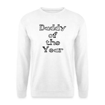 Daddy of the Year handgezeichnet - Unisex Pullover - Weiß - Vorne - Alina (178cm) & Michal (187cm)
