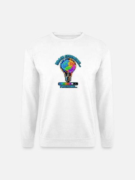 Neon Gehirnstorm Verarbeitung - Unisex Pullover - Weiß