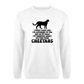 Gepard Spruch Sarkasmus - Unisex Pullover - Weiß - Vorne - Alina (178cm) & Michal (187cm)