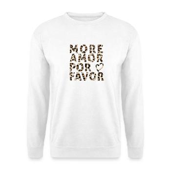 More Amor por favor - Unisex Pullover - Weiß - Vorne - Alina (178cm) & Michal (187cm)