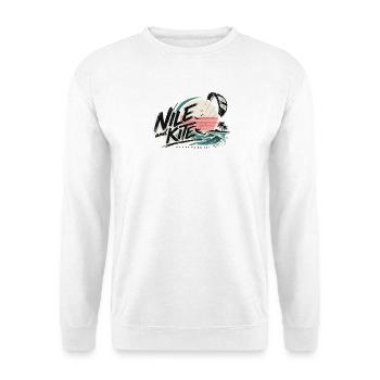 Wilde Kite Strand Retro Sunset - El Gouna  - Unisex Pullover - Weiß - Vorne - Alina (178cm) & Michal (187cm)