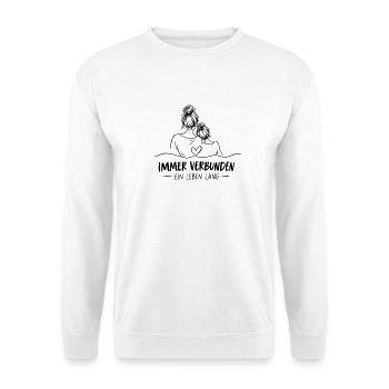 Immer verbunden - Unisex Pullover - Weiß - Vorne - Alina (178cm) & Michal (187cm)