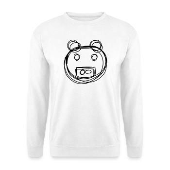Nilpferd handgezeichnet - Unisex Pullover - Weiß - Vorne - Alina (178cm) & Michal (187cm)