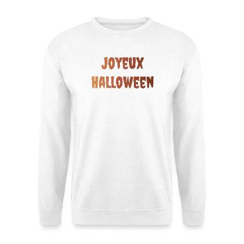 HALLOWEEN. KÜRBIS. KÜRBIS-HALLOWEEN. - Unisex Pullover - Weiß - Vorne - Alina (178cm) & Michal (187cm)