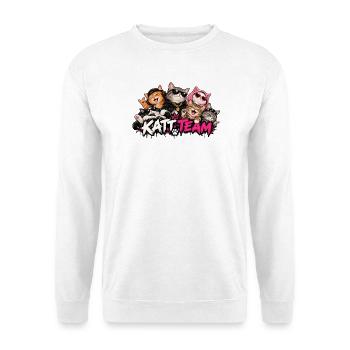 Katzenteam: Rock Cats - Unisex Pullover - Weiß - Vorne - Alina (178cm) & Michal (187cm)