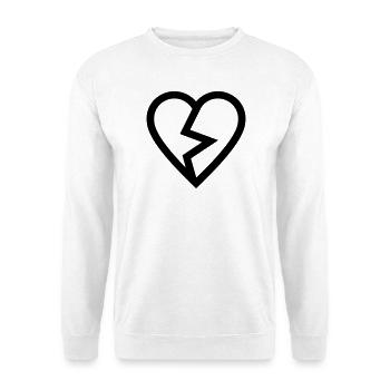 gebrochenes Herz - Unisex Pullover - Weiß - Vorne - Alina (178cm) & Michal (187cm)