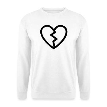 gebrochenes Herz - Unisex Pullover - Weiß - Vorne - Alina (178cm) & Michal (187cm)