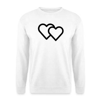 Doppelherz - Unisex Pullover - Weiß - Vorne - Alina (178cm) & Michal (187cm)